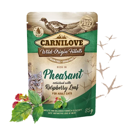 Carnilove cat pouches Rich in Pheasant enriched with Raspberry Leaves