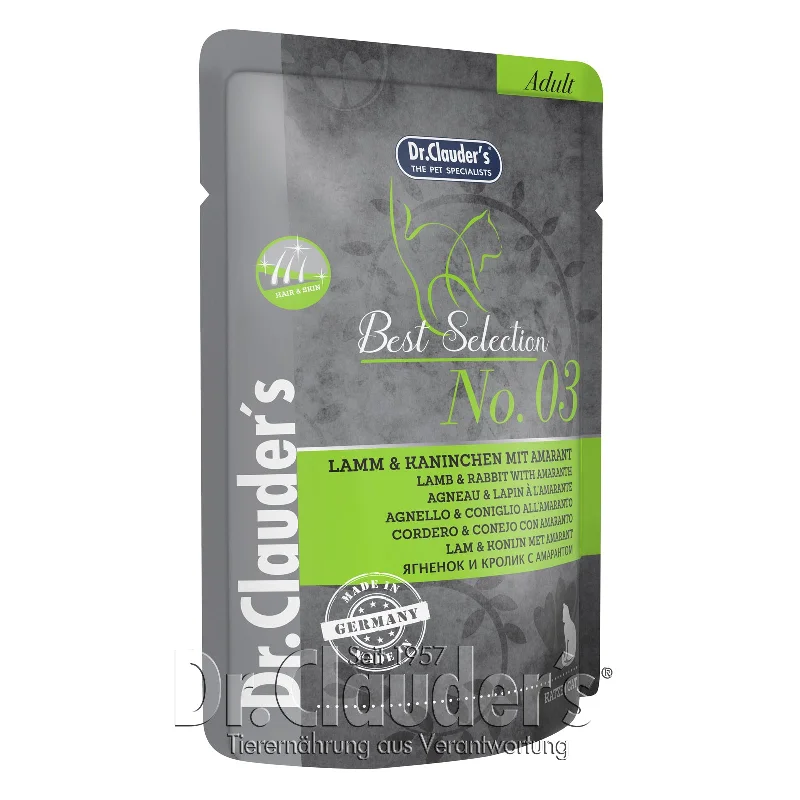 Dr Clauder's cat Pouches Best Selection 03 - Lamb with Rabbit, 85g