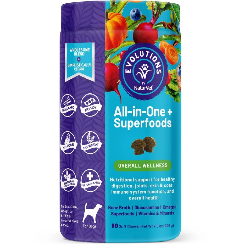 15% OFF (Exp Feb 25): NaturVet Evolutions All-in-One + Superfoods Supplement Chews For Dogs 90ct