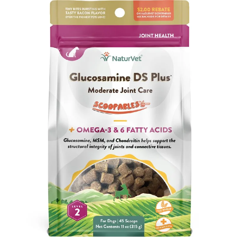 15% OFF: NaturVet Scoopables Glucosamine DS Plus Moderate Joint Care Dog Supplement 11oz