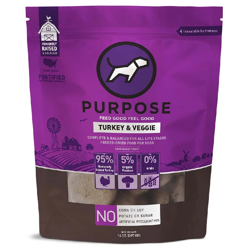 Purpose Turkey & Veggie Patties Grain-Free Freeze-Dried Dog Food 14oz